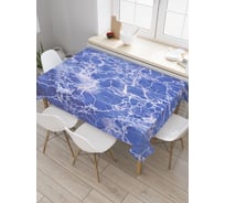 Прямоугольная скатерть JoyArty Синий мрамор из сатена tc_19441_120x145