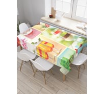 Прямоугольная скатерть JoyArty Прохладные напитки из сатена tc_32043_120x145