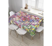 Прямоугольная скатерть JoyArty Радужные квадраты из сатена tc_28202_120x145