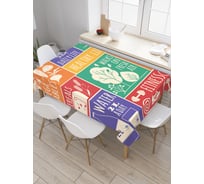 Прямоугольная скатерть JoyArty Распорядок спортсмена из сатена tc_36964_120x145