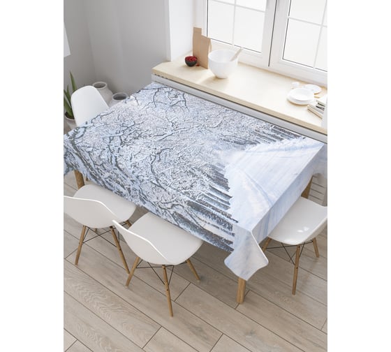 Прямоугольная скатерть JoyArty Зимняя аллея из сатена tc_21459_120x145 1