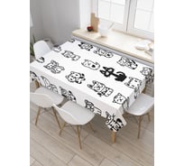 Прямоугольная скатерть JoyArty Нарисованные коты из сатена tc_25248_120x145