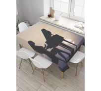 Прямоугольная скатерть JoyArty Игра на рояле из сатена tc_31387_120x145