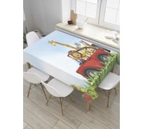 Прямоугольная скатерть JoyArty Путешествие зверей из сатена tc_36563_120x145
