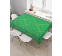 Прямоугольная скатерть JoyArty Зеленые ромбы из сатена tc_30260_120x145