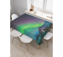 Прямоугольная скатерть JoyArty Северное сияние в горах из сатена tc_29279_120x145