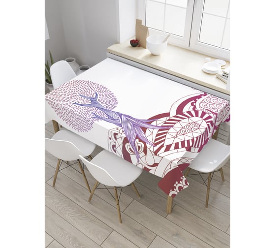 Прямоугольная скатерть JoyArty Дерево в поле из сатена tc_28367_120x145 1