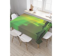 Прямоугольная скатерть JoyArty Северное сияние над скалистым берегом из сатена tc_29268_120x145