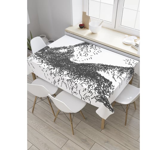 Прямоугольная скатерть JoyArty Силуэт мужчины из сатена tc_31377_120x145 1
