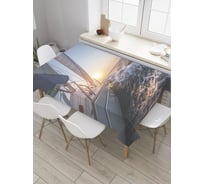 Прямоугольная скатерть JoyArty Путешествие в утренних лучах из сатена tc_32502_120x145