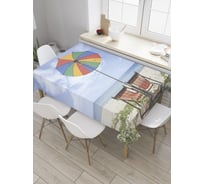 Прямоугольная скатерть JoyArty Радужный пляжный зонт из сатена tc_9361_120x145