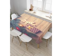 Прямоугольная скатерть JoyArty Пряничный человечек на досках из сатена tc_38334_120x145