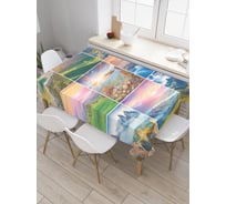 Прямоугольная скатерть JoyArty Природный коллаж из сатена tc_18461_120x145