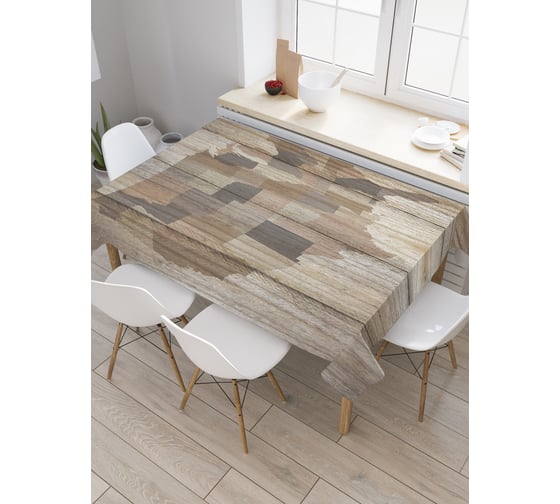 Прямоугольная скатерть JoyArty Деревянный континент из сатена tc_19698_120x145 1