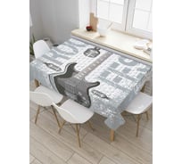 Прямоугольная скатерть JoyArty Гитара и микрофоны из сатена tc_51684_120x145