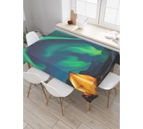 Прямоугольная скатерть JoyArty Северное сияние и палатка из сатена tc_29265_120x145