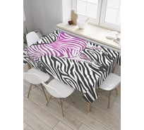 Прямоугольная скатерть JoyArty Стиль зебры из сатена tc_8548_120x145