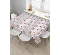 Прямоугольная скатерть JoyArty Геометрические елки из сатена tc_37115_120x145