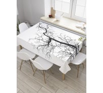 Прямоугольная скатерть JoyArty Силуэт деревьев и цветов из сатена tc_31060_120x145