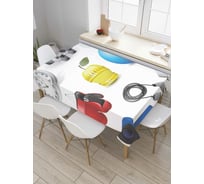 Прямоугольная скатерть JoyArty Все для спорта из сатена tc_36984_120x145
