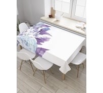 Прямоугольная скатерть JoyArty Голубые пионы из сатена tc_31493_120x145