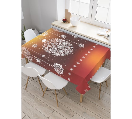 Прямоугольная скатерть JoyArty Снежные украшения из сатена tc_20011_120x145 1