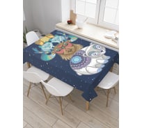Прямоугольная скатерть JoyArty Северные друзья из сатена tc_52894_120x145