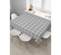 Прямоугольная скатерть JoyArty Серая клетка из сатена tc_31093_120x145