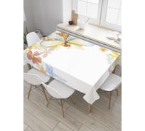 Прямоугольная скатерть JoyArty Стрекоза в цветах из сатена tc_35201_120x145