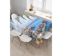 Прямоугольная скатерть JoyArty Скальное ограждение из сатена tc_19305_120x145