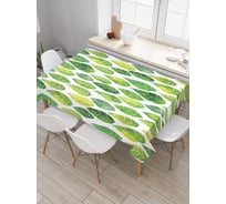 Прямоугольная скатерть JoyArty Зеленые листья из сатена tc_30912_120x145