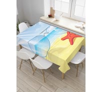 Прямоугольная скатерть JoyArty Солнечные очки на море из сатена tc_7312_120x145