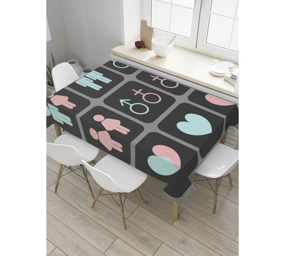 Прямоугольная скатерть JoyArty Женщины и мужчины из сатена tc_8419_120x145