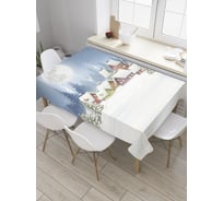 Прямоугольная скатерть JoyArty Зимняя деревня из сатена tc_32344_120x145