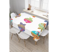 Прямоугольная скатерть JoyArty Расписанные рыбы из сатена tc_20573_120x145