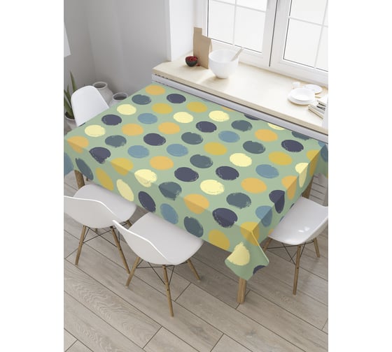 Прямоугольная скатерть JoyArty Горошек гранж из сатена tc_31513_120x145 1