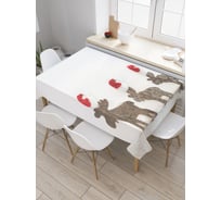 Прямоугольная скатерть JoyArty Рождественские олени из сатена tc_23353_120x145