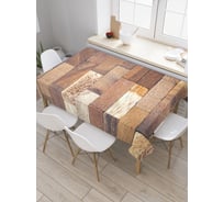 Прямоугольная скатерть JoyArty Гармония досок из сатена tc_23506_120x145