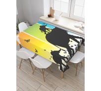 Прямоугольная скатерть JoyArty Семья в пути из сатена tc_37576_120x145