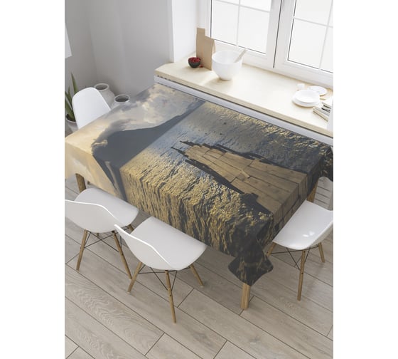 Прямоугольная скатерть JoyArty Пустой причал из сатена tc_28441_120x145 1