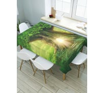 Прямоугольная скатерть JoyArty Дом в дереве из сатена tc_7620_120x145