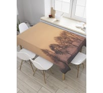 Прямоугольная скатерть JoyArty Деревья на закате из сатена tc_27755_120x145