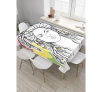 Прямоугольная скатерть JoyArty Девушка-растаман из сатена tc_36074_120x145