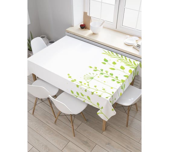 Прямоугольная скатерть JoyArty Зеленистые растения из сатена tc_31005_120x145 1