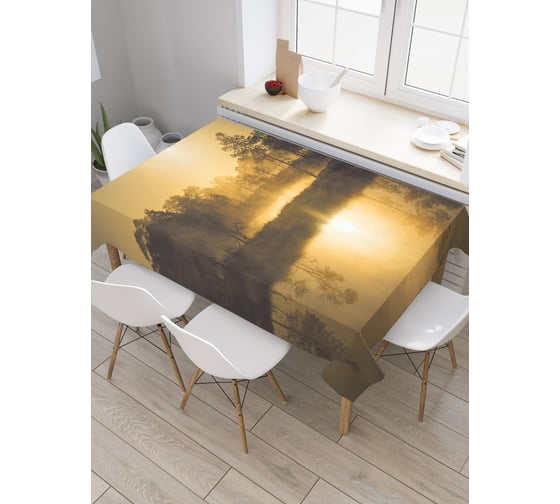 Прямоугольная скатерть JoyArty Силуэт деревьев из сатена tc_29672_120x145 1