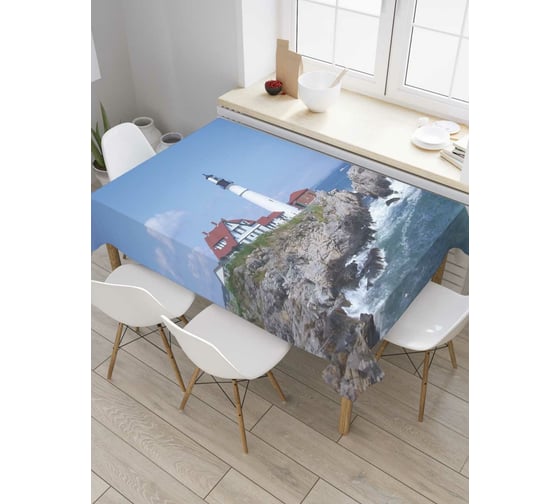 Прямоугольная скатерть JoyArty Дом у маяка из сатена tc_6700_120x145 1