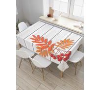 Прямоугольная скатерть JoyArty Рябина на досках из сатена tc_38398_120x145