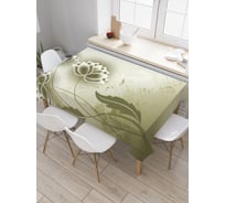 Прямоугольная скатерть JoyArty Зеленые цветы из сатена tc_30357_120x145