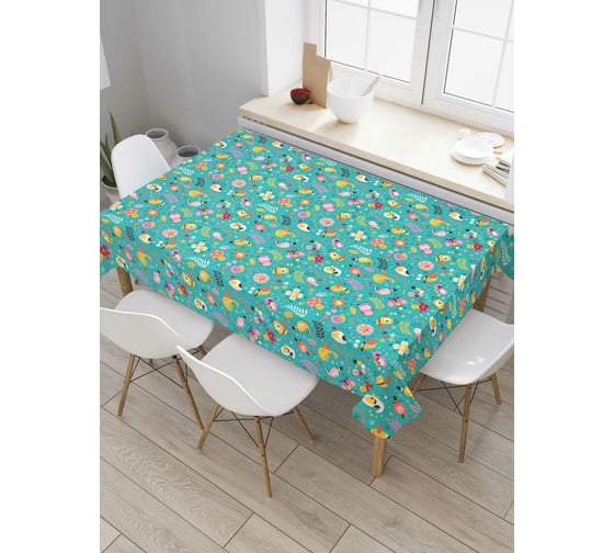 Прямоугольная скатерть JoyArty Птицы, совы и улитки из сатена tc_378497_120x145 1