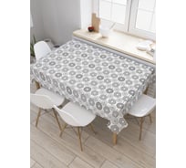 Прямоугольная скатерть JoyArty Серые круги из сатена tc_30727_120x145